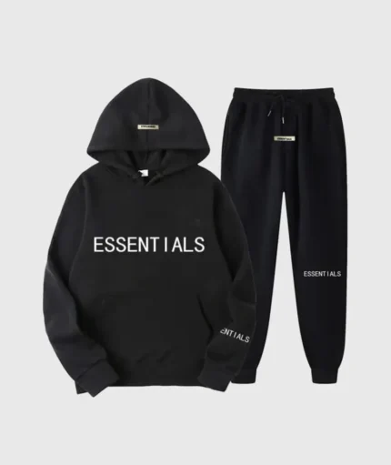 Essential Spring Hooded Tracksuit with Black